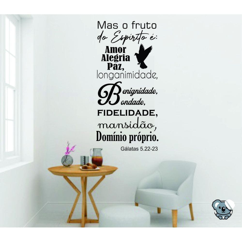 Adesivo de Parede Versículos Galatas 5:22 - 95x45cm
