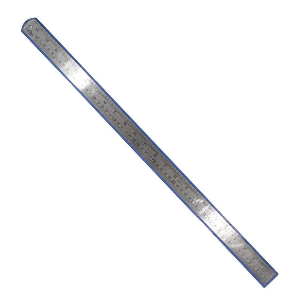 Régua Aço Inox 60cm 24 Polegadas Desenho Projeto Brasfort
