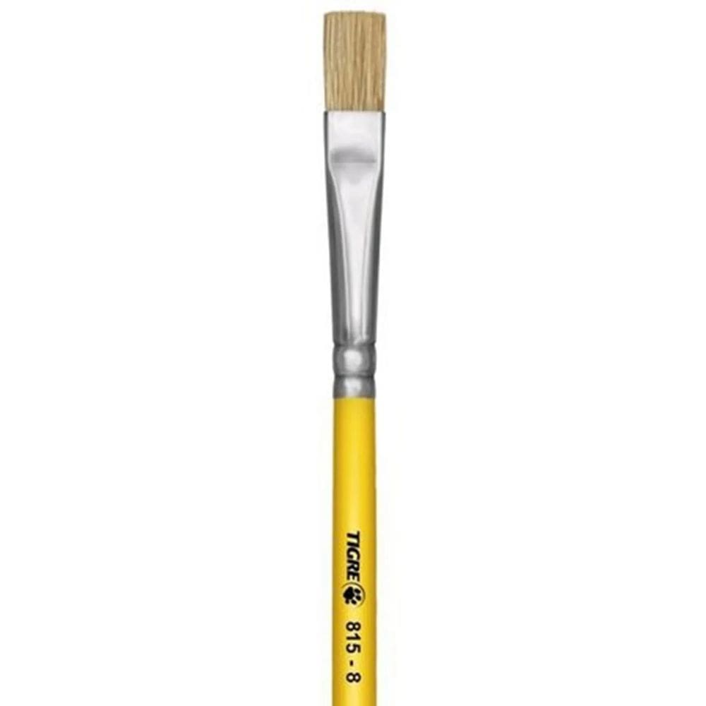 Pincel Escolar Chato Amarelo 815 Nº 08 - Tigre