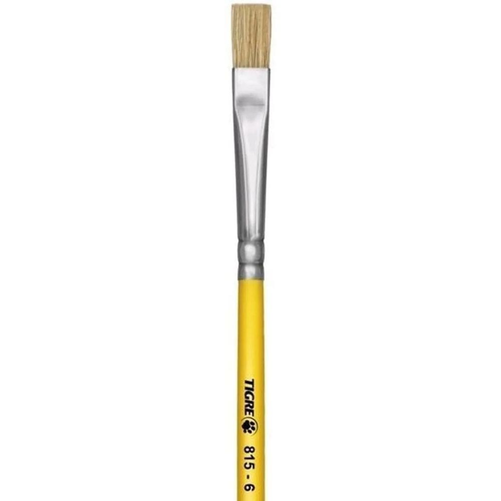 Pincel Escolar Chato Amarelo 815 Nº 06 - Tigre