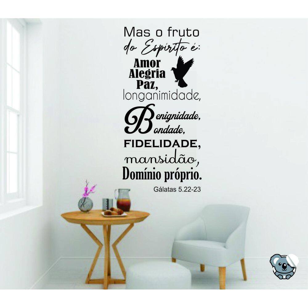 Adesivo de Parede Versículos Galatas 5:22 - 95x45cm