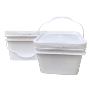 Balde Retangular 10 litros c/ tampa lacre - BPA Free