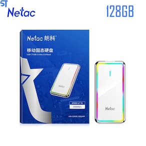 Ssd Externo 128Gb Rgb Netac Usb-C Usb 3.2 Leitura 550 Mb/S