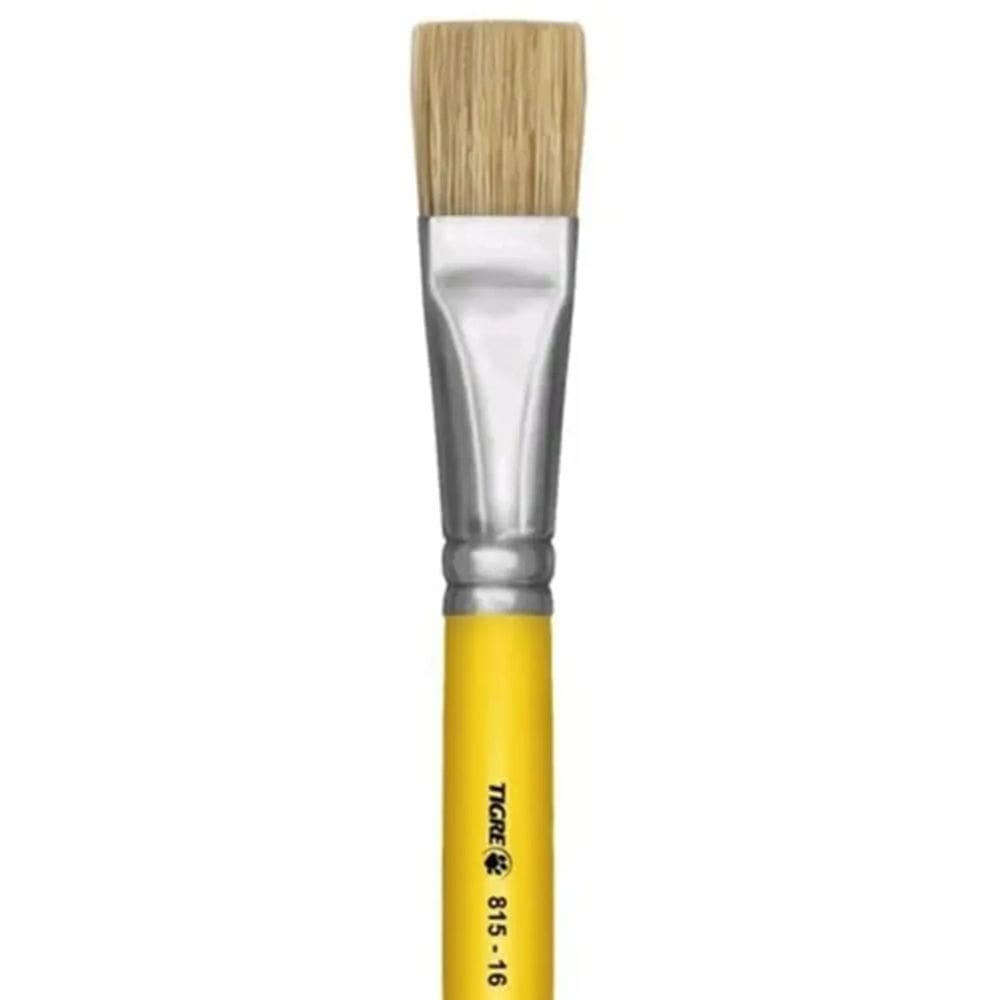 Pincel Escolar Chato Amarelo 815 Nº 16 - Tigre