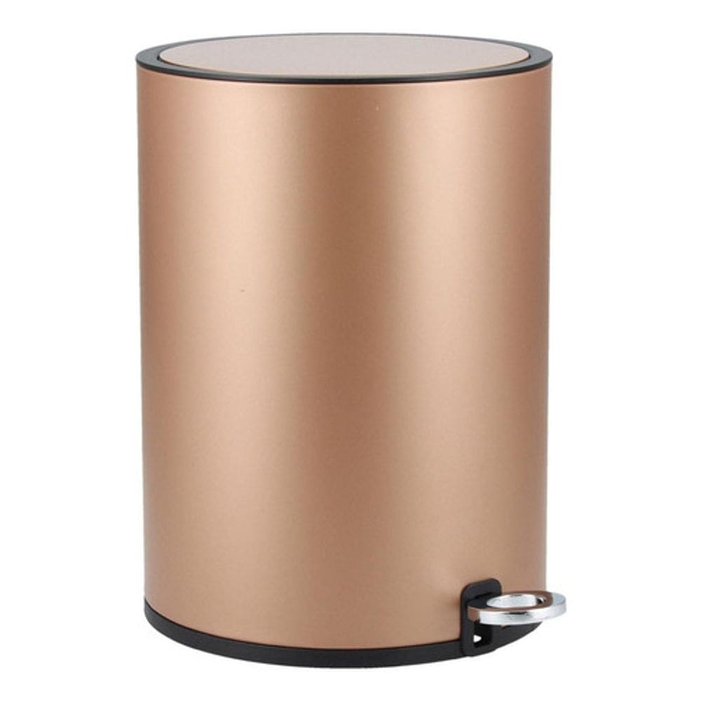 Lixeira Redonda 6l Metal Com Pedal 33x30cm - Bronze