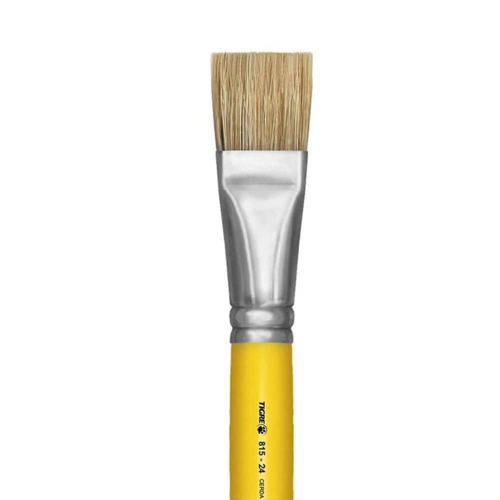 Pincel Escolar Chato Amarelo 815 Nº 24 - Tigre