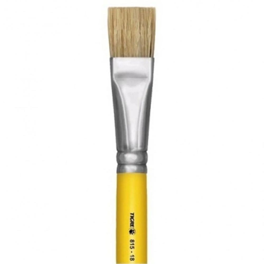 Pincel Escolar Chato Amarelo Tigre 815 Nº 18