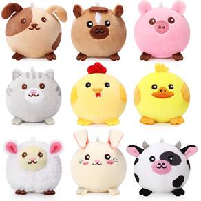 Bichos de pelúcia Skylety Mini 8 cm Farm Animals 9 unidades