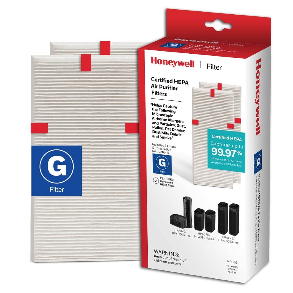 Filtro purificador de ar Honeywell HEPA G, pacote com 2 unidades para a série HPA