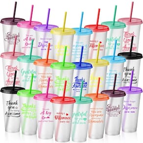Copo de copo Skylety, presente de agradecimento, 700 ml, plástico, 24 unidades