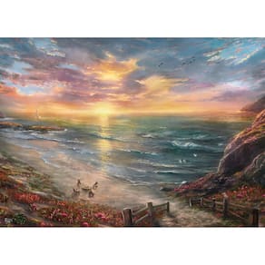 Quebra-cabeça Ceaco Thomas Kinkade Beachside Gathering 1000 unidades