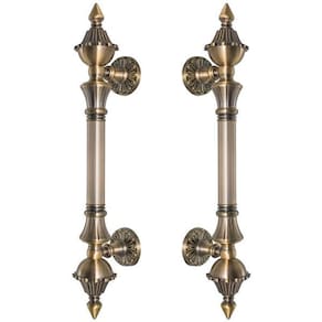 Puxador Duplo 335mm Bronze Antigo Porta Pivotante