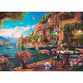 Quebra-cabeça Ceaco Sunset on Lake Como 1000 peças