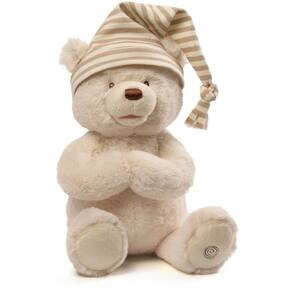 Urso de oração de boa noite animado de pelúcia de pelúcia Gund 15 cm