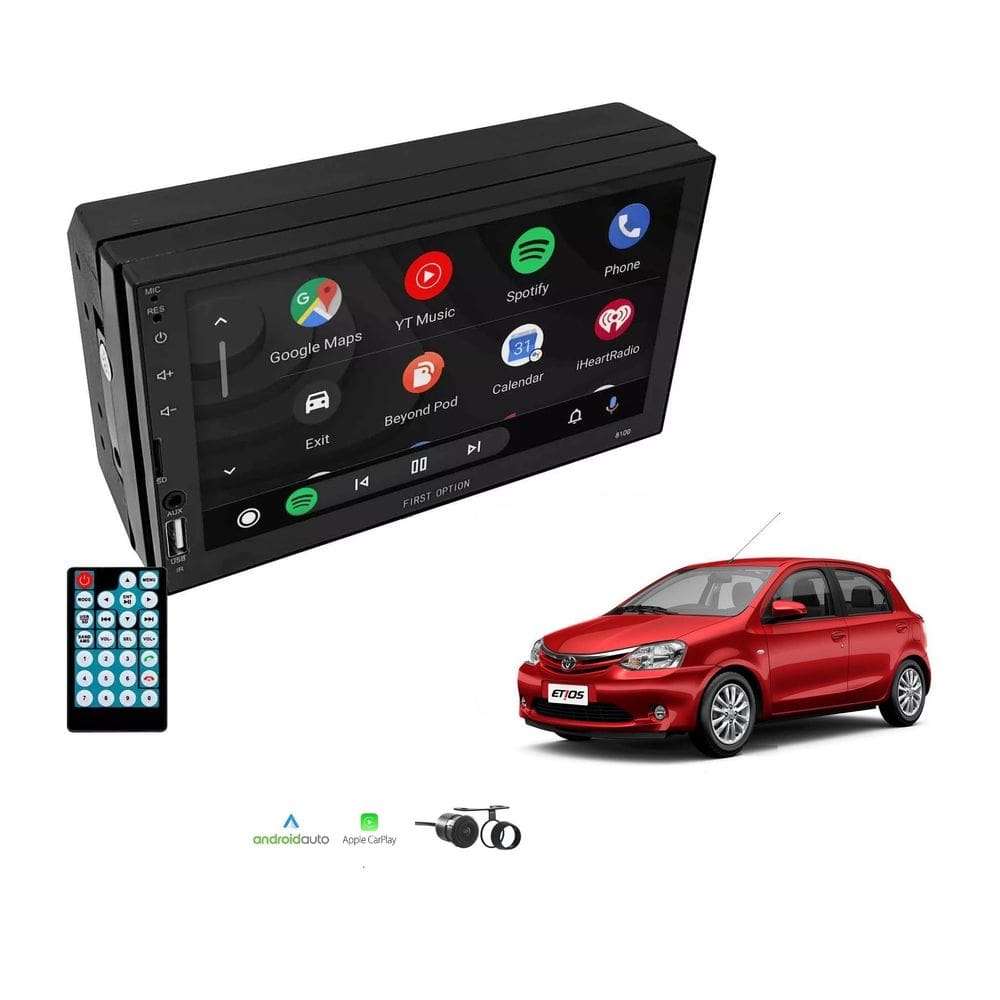 Kit Multimídia Etios 7 Pol CarPlay AndroidAuto - FirstOption 8100