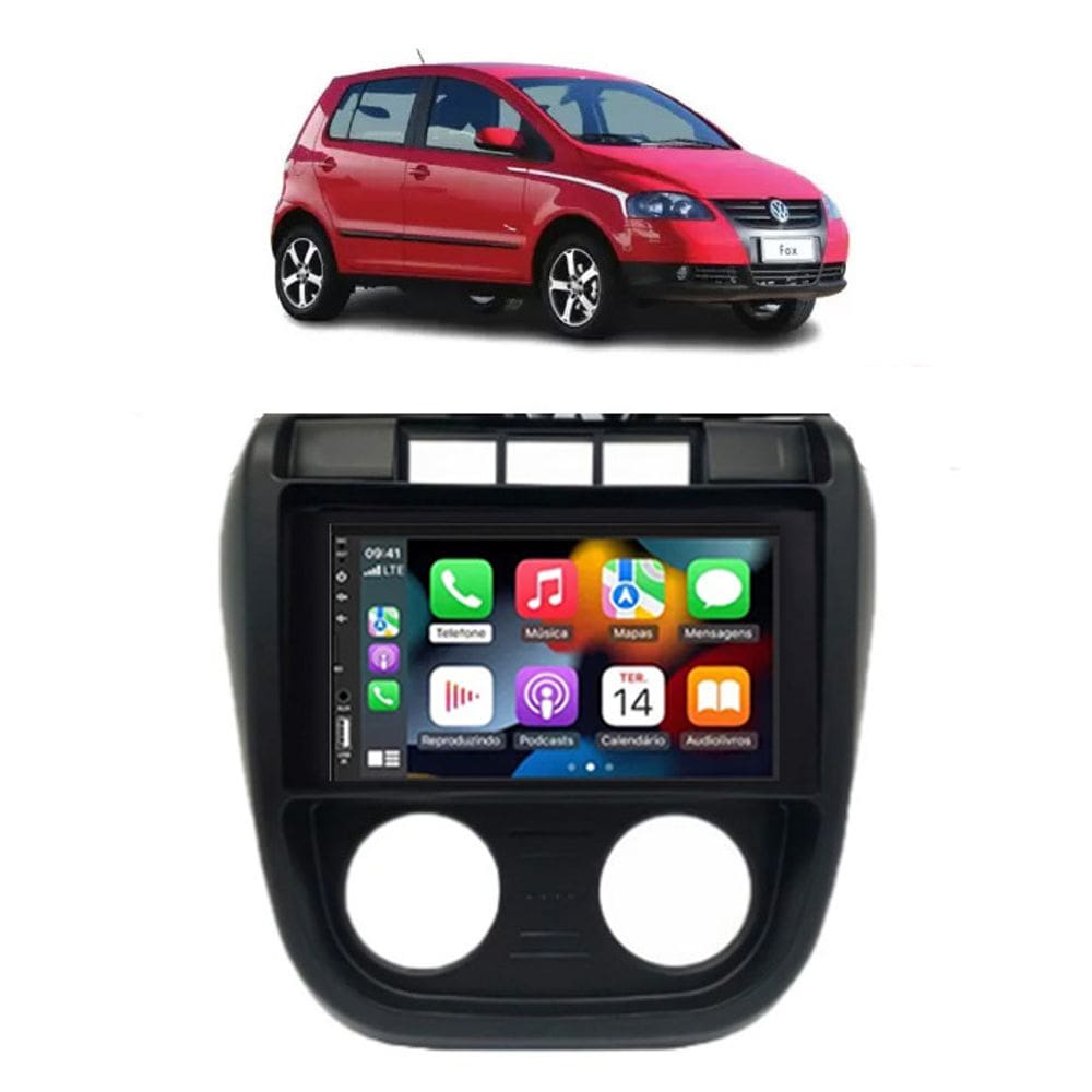 Kit Multimídia Fox CrossFox 2003 até 2009 7 Pol CarPlay AndroidAuto - FirstOption 8100