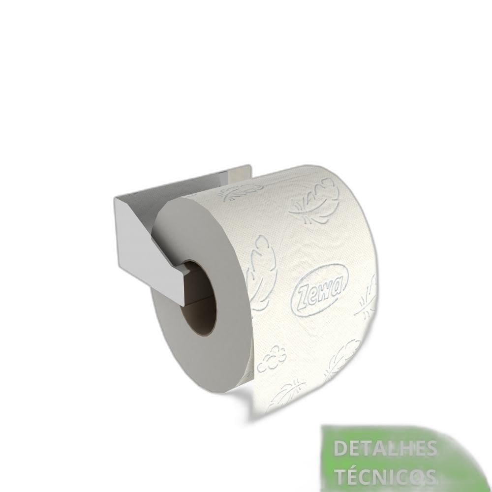Porta Papel Higiênico Adesivo Colar Na Parede Inox Df