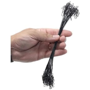 Kit 30 Leader Chicote Pesca Empate Girador + Snap N-9 Black