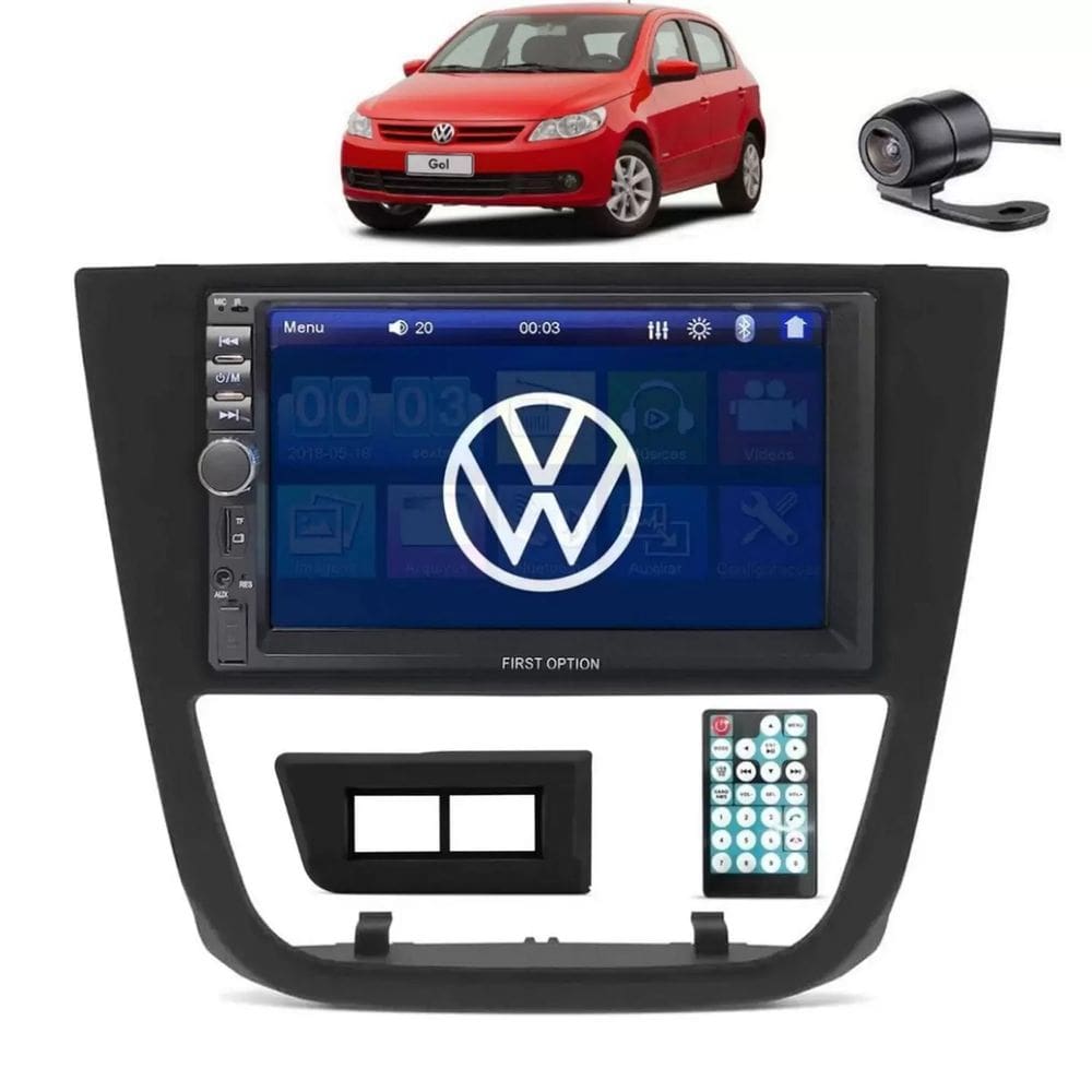 Kit Multimídia Gol Voyage Saveiro G5 2009 / 2012 Mp5 Bt Usb Fm Leitor SD First Option 7810H