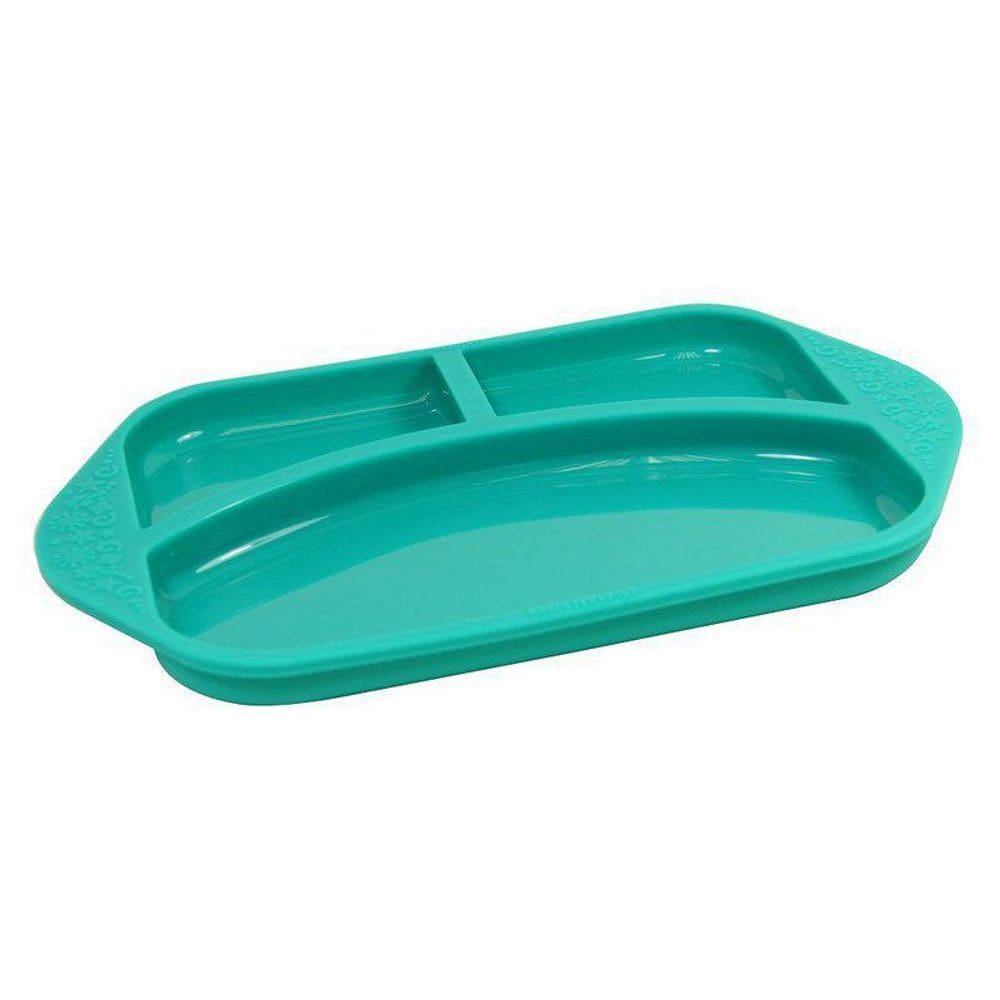 Prato Divisórias Silicone Elefante Verde - Marcus & Marcus