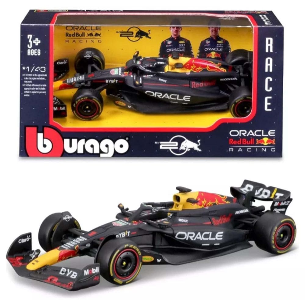 Miniatura Bburago Red Bull Racing Oracle RB20 Race F1 2024 Max Verstappen 1 1/43
