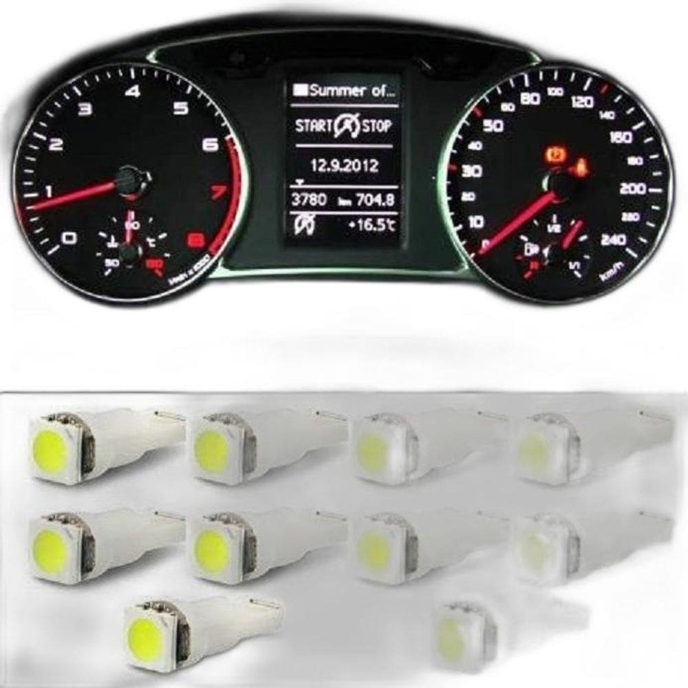 Kit 10 Lâmp. Pinguinho T5 1 LED Super Brilho 12V - 10un