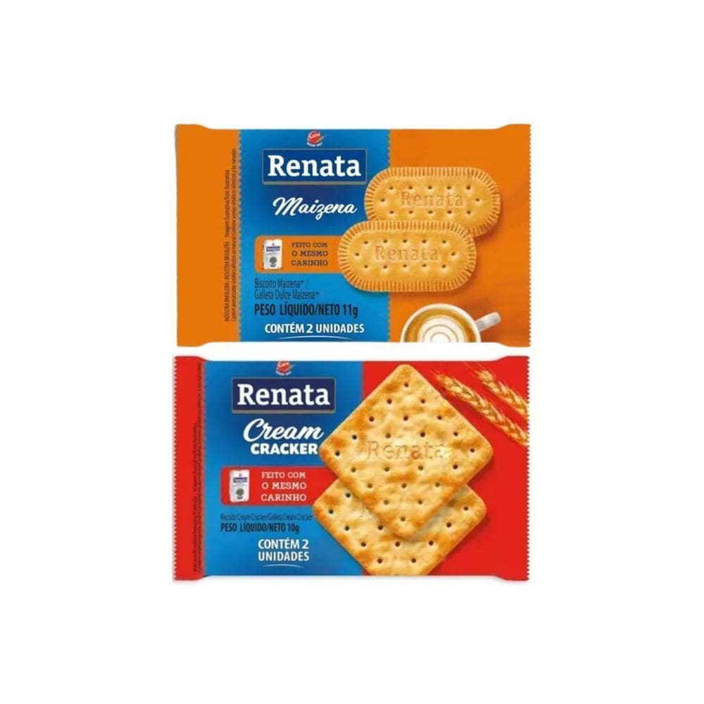 Combo Biscoitos Renata Maizena e Cracker Sachê 120 Unidades