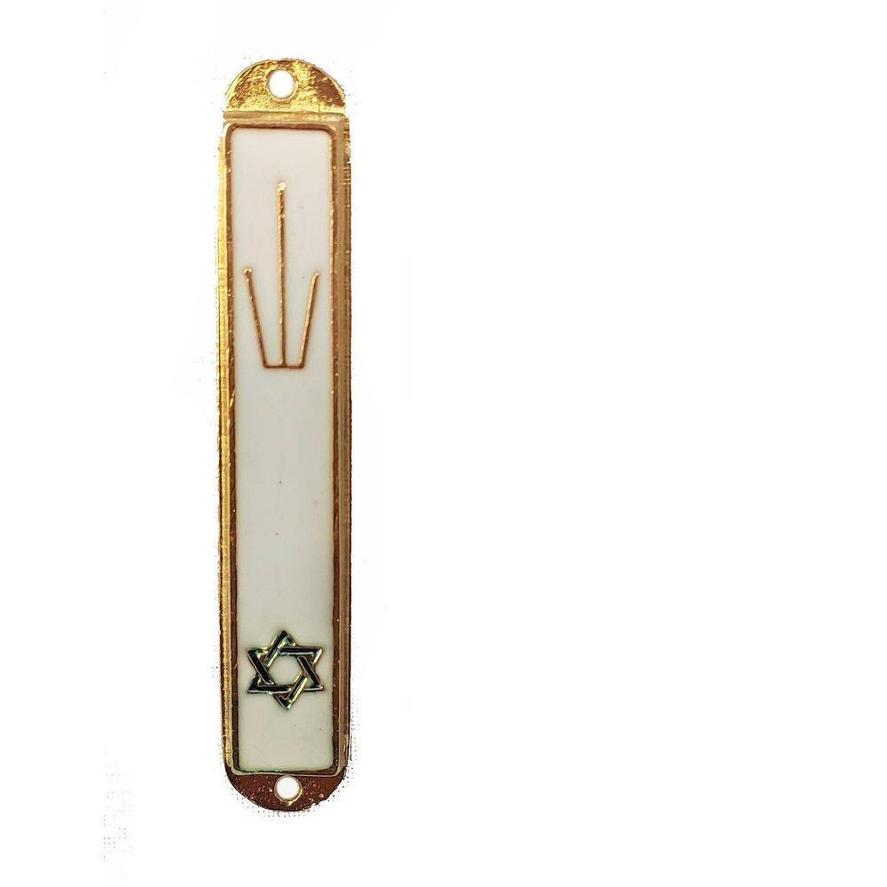 Mezuzá Judaico Colorida Branca + Pergaminho
