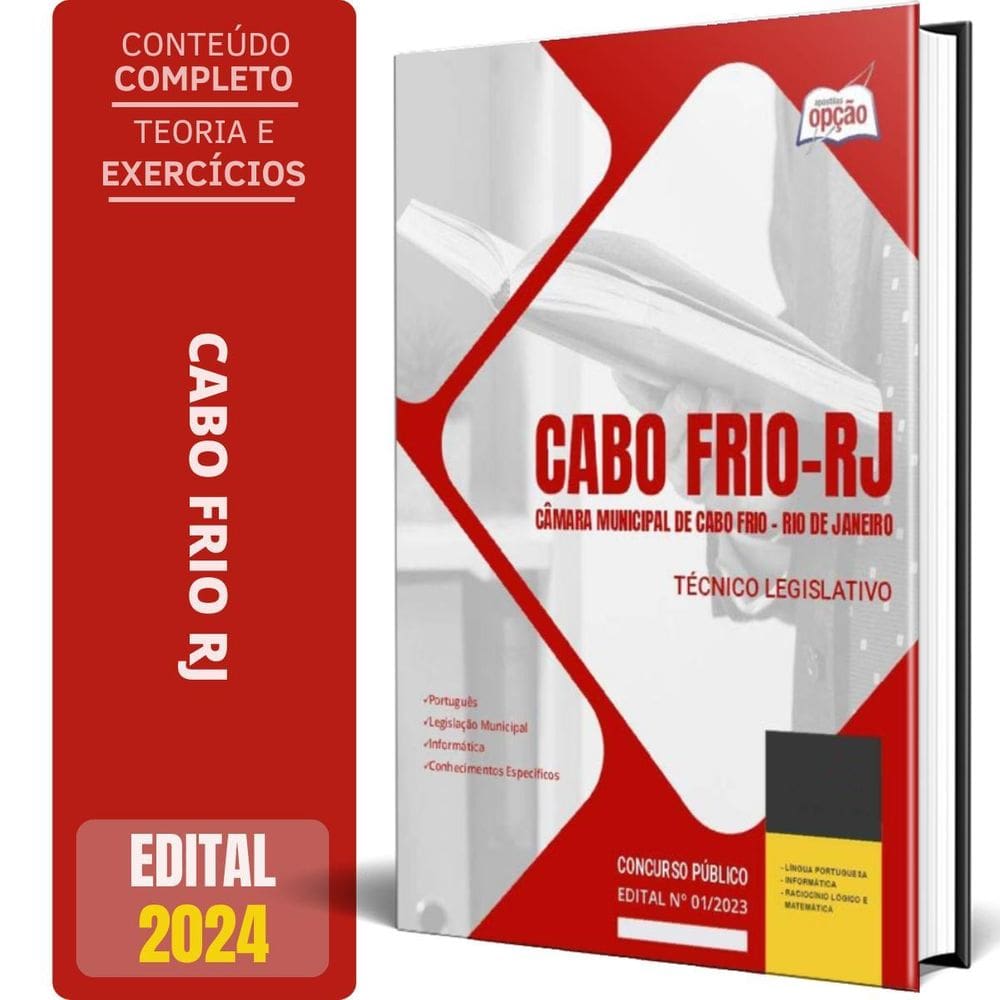 Apostila Câmara De Cabo Frio Rj 2024 - Técnico Legislativo