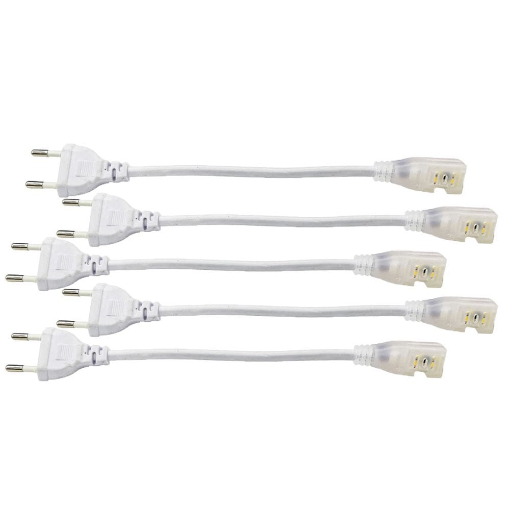 Conector Plug Rabicho para Fita de LED 8mm Kit 5 Unidades Tomada Fonte Iluminaçao Perfil Sanca Teto Gesso