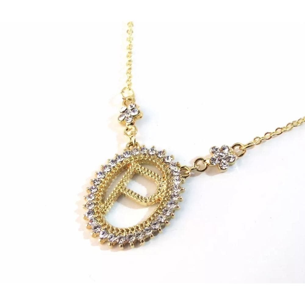 Colar Letra Inicial P Folheado a Ouro 18k