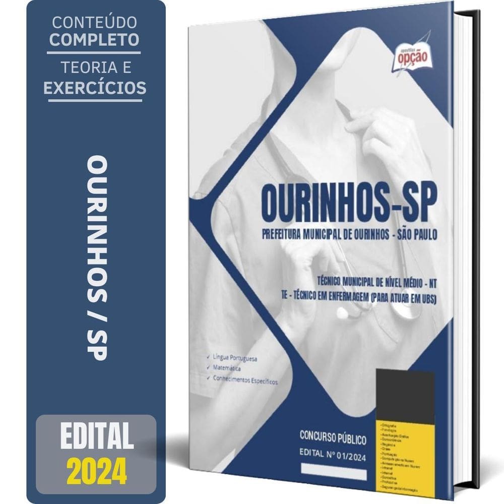 Apostila Concurso Ourinhos Sp 2024 Técnico Municipal Nível