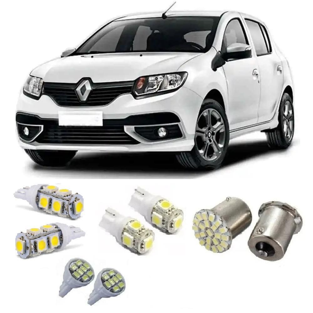 Kit Lampada Led Renault Sandero Super Branca T10 Carro