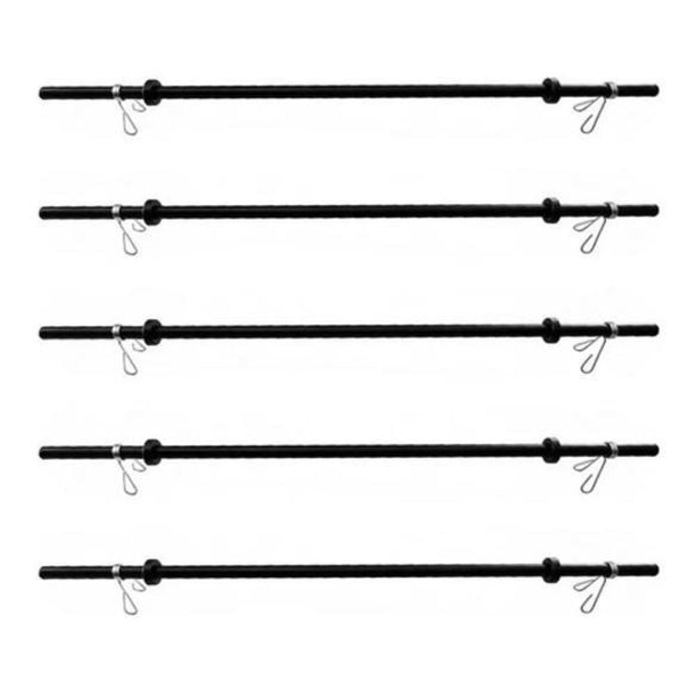 Kit 5 Barras Para Body Pump Musculação Academia Presilhas