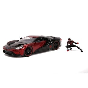Carro fundido sob pressão Jada Toys Marvel 1:24 2017 Ford GT com Homem-Aranha