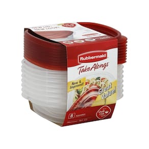 Conjunto de recipientes de armazenamento de alimentos Rubbermaid TakeAlong de 8 peças