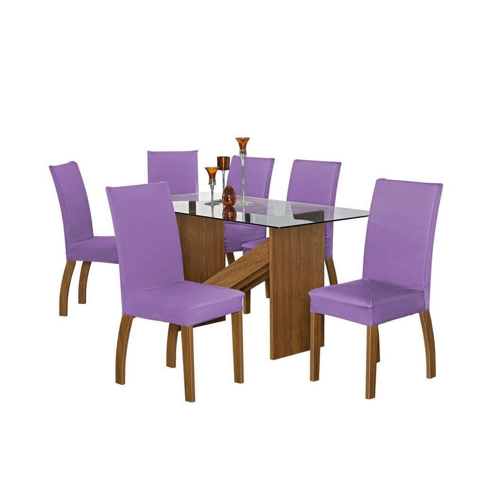 Capa De Cadeira Malha Gel - Kit 6 Unidades Lilas