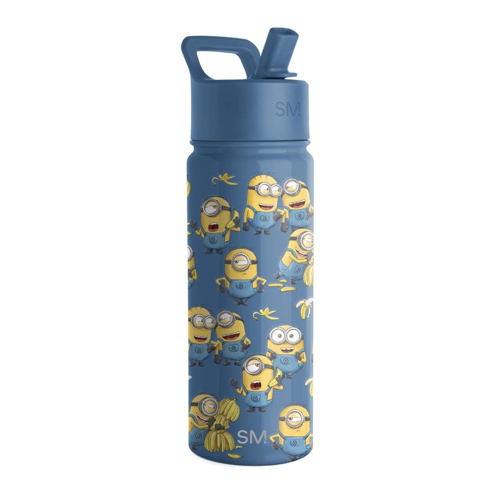 Garrafa de água Simple Modern Minions Kids 530 ml com tampa de palha