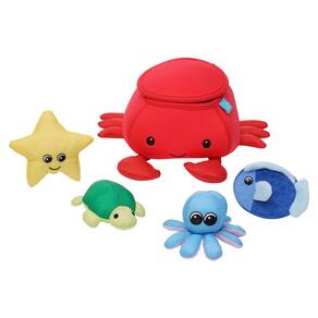 Brinquedo de banho Manhattan Toy Neoprene Crab com esponjas e brinquedo de esguicho