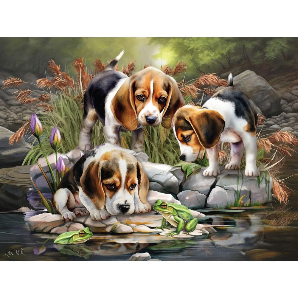 Quebra-cabeça Ceaco Tom Wood Baby Beagle Brothers 300 peças