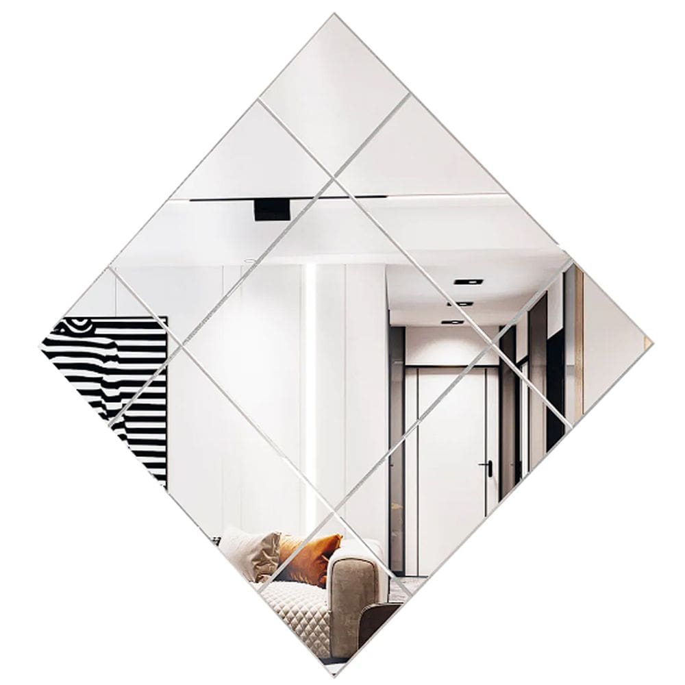 Quadro Espelho Bisotê 67cm EDN Cor Prata
