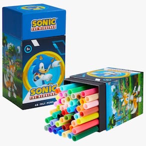 Canetas para colorir Sonic The Hedgehog 48 para crianças com tinta lavável