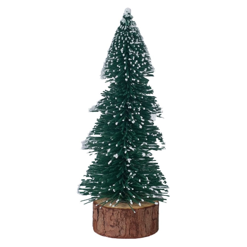 Mini Árvore de Natal Flocked Verde com Branco 15cm D&A