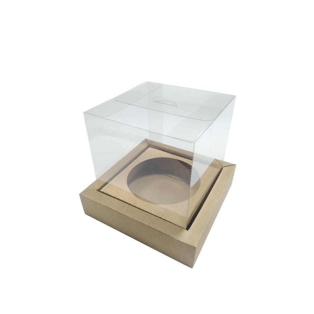 Caixa Para Panetone 250G Kraft Com Borda Kit 30Und