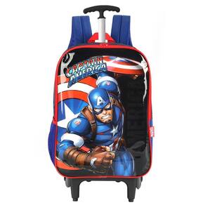 Mochila Capitão América Escolar De Rodinhas Marvel Infantil
