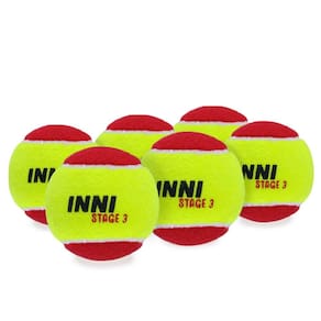 Bola de Tênis Inni Stage 3 Vermelha Pack com 06 Bolas