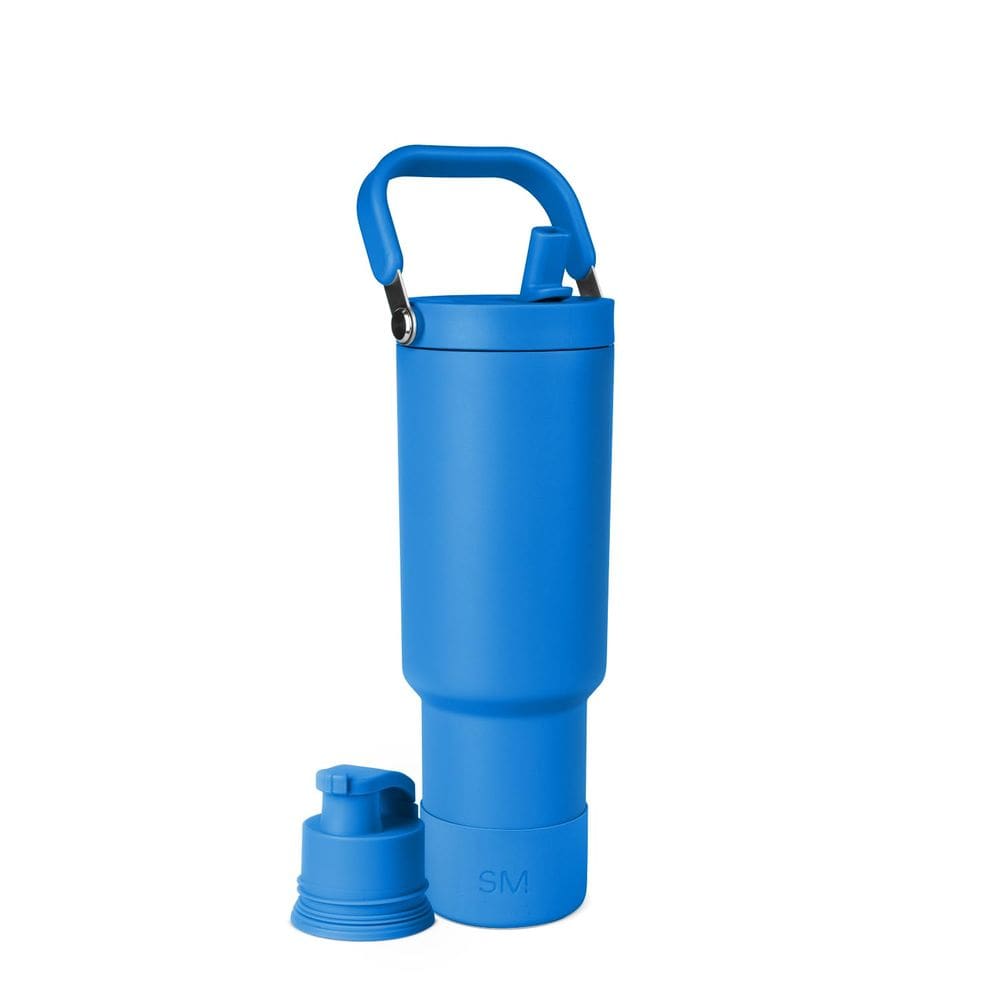 Garrafa de água Simple Modern Trek Pivot 1,2 L com alça azul