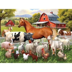 Quebra-cabeça Ceaco Tom Wood Farm Animal Friends 300 peças
