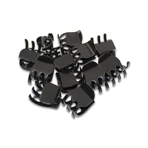 36 Presilha Piranha Para Prender Cabelo Tridente Média Preto