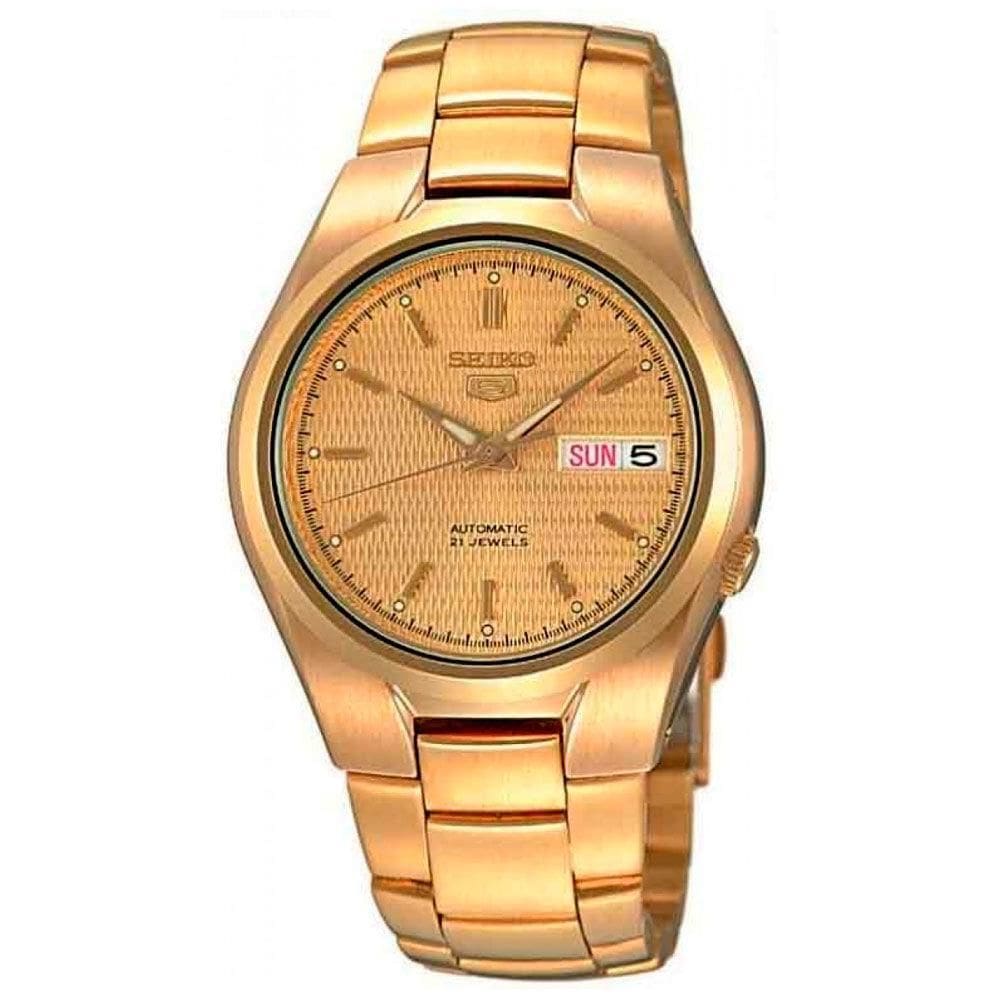 Relógio Masculino Seiko 5 Automático Dourado 37mm